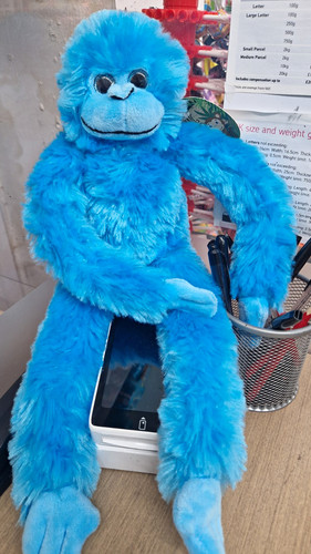 Blue plush monkey soft toy - monkey,
