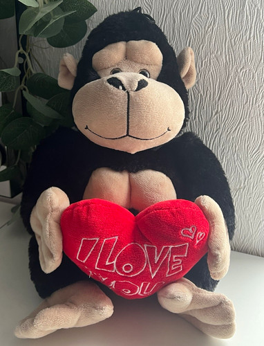 Cute fluffy black - monkey, stuff