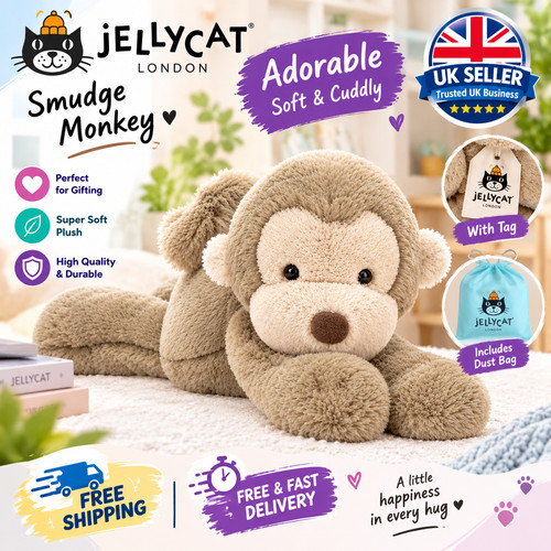 Jellycat smudge monkey medium - smudge,