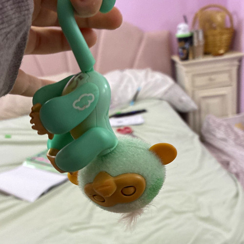 Green beige monkey mini - green,