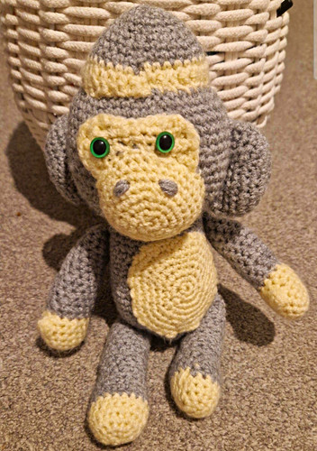 Hand crocheted grey cream - &,