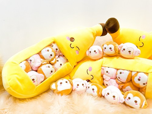 Plush soft toy banana - soft, monkey