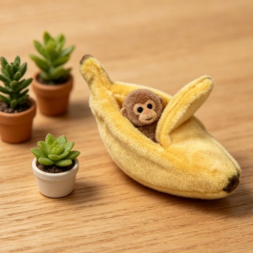 Monkey banana plush doll - monkey,