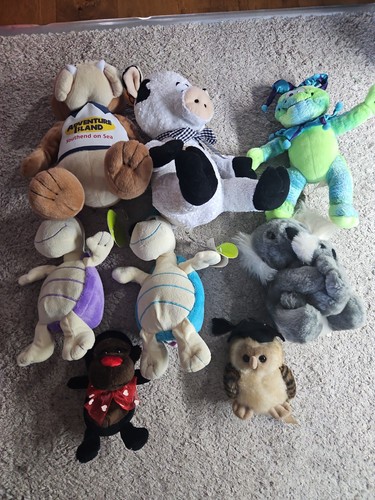 Animal soft toys - dog, frog